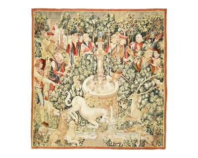 Lot 338 - An Aubusson style woven tapestry.