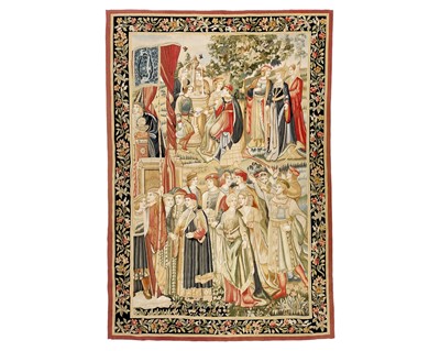 Lot 340 - An Aubusson type woven tapestry.