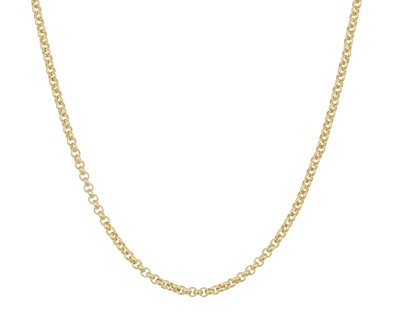Lot 92 - A 9k gold belcher link 28" neck chain.