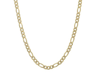 Lot 106 - A 9k gold Figaro 20" neck chain.