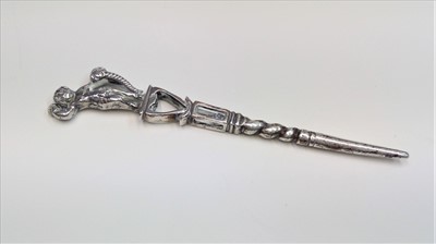 Lot 2626 - A 19th century French silver needlework awl
