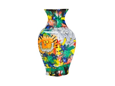 Lot 717 - A Simon Key handpainted vase.