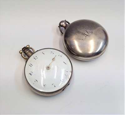 Lot 2643 - Two silver cased verge pocket watches, one by...