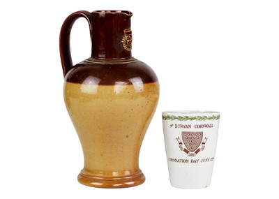 Lot 471 - Local interest - A St Buryan commemorative beaker.