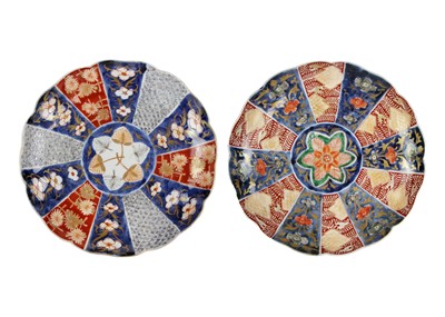 Lot 636 - Two Japanese Imari porcelain plates.