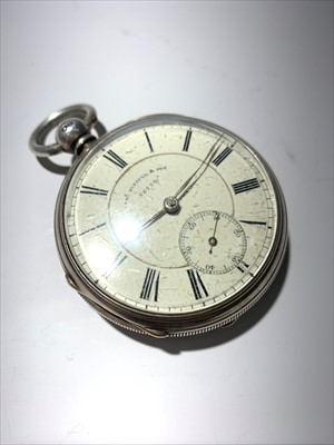 Lot 2640 - A Thomas Russell key wind open face silver...
