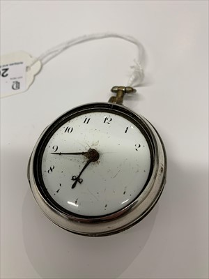 Lot 2638 - A silver pair cased pocket watch by William...