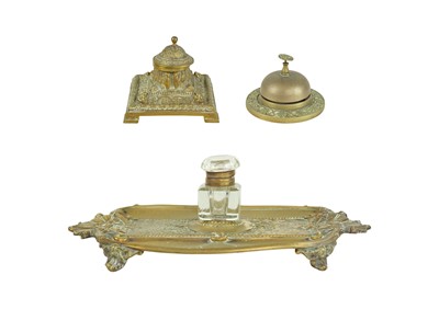 Lot 150 - An Elkington & Co 'Art Gold Bronze' inkstand.