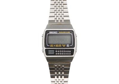 Lot 285 - SEIKO - A Calculator Alarm digital LCD quartz bracelet wristwatch, ref. C359-5000.
