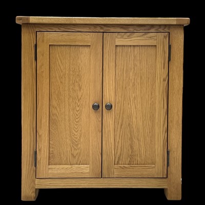 Lot 44 - A blonde oak hall/side cupboard, 70cm wide,...
