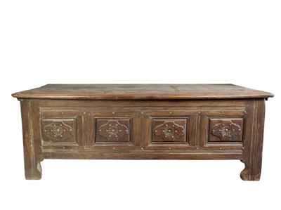 Lot 861 - An 18th century oak French coffer.