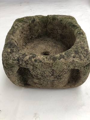 Lot 88 - A stone small font, possibly medieval, with...