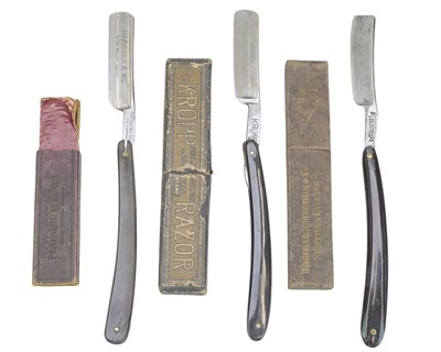 Lot 110 - An unusual early Victorian cut-throat razor.