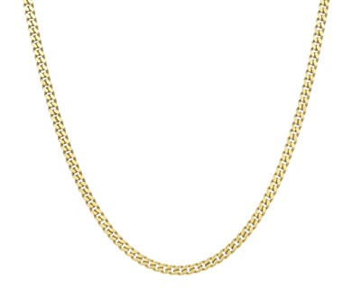 Lot 145 - A 21k gold curb link 28" neck chain.