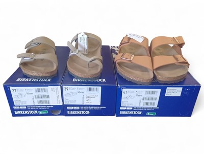 Lot 24 - Three Pairs of Ladies Birkenstock Sandals