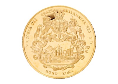 Lot 54 - HONG KONG LUNAR ANIMAL 22K GOLD MEDAL SET - A set of nine gold proof medals with booklets.