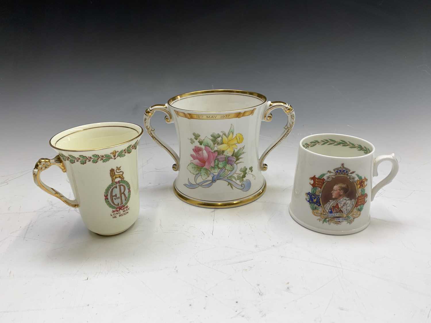 Lot 839 - A rare Shelley Edward VIII loving cup together...