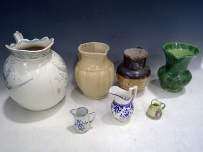 Lot 145 - Seven Jugs. Doulton Lambethware and a Royal...