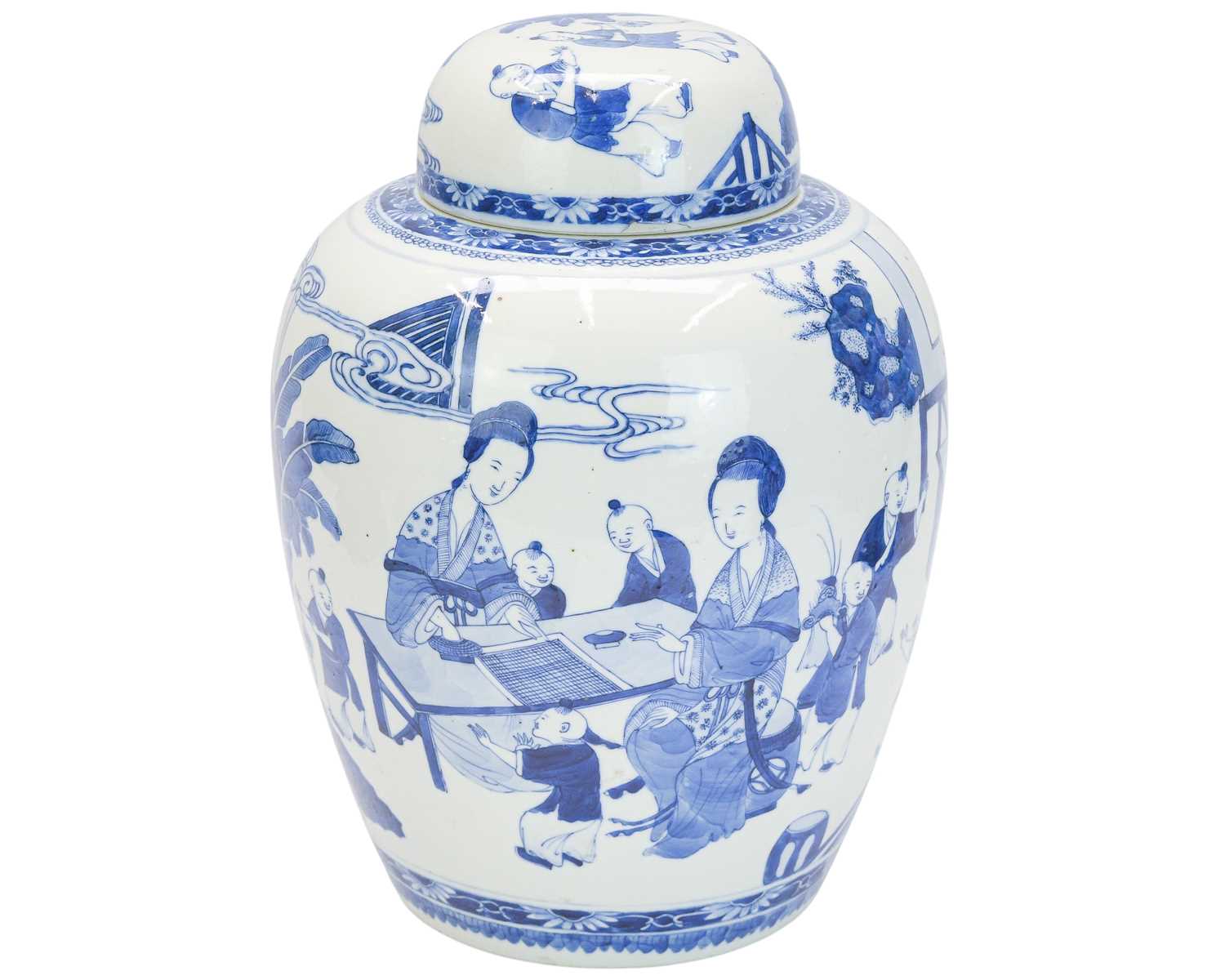 Lot 501 - A Chinese blue and white porcelain jar and cover.