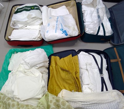 Lot 157 - Two Vintage Bedspreads, Table Cloths and White...