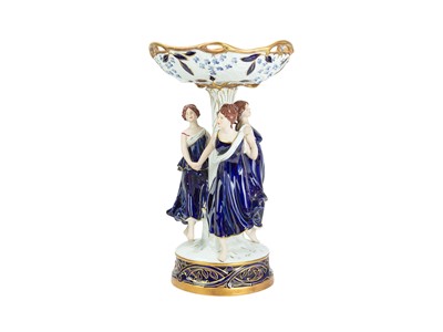 Lot 550 - A Royal Dux porcelain figural comport.