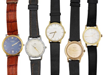 Lot 281 - A selection of four gentleman's manual wind wristwatches and an Olympic quartz.