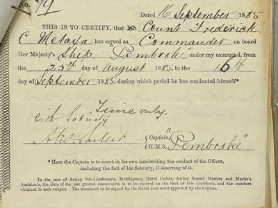 Lot 16 - Count Frederick Cosmeto Metaxa (1847–1910)