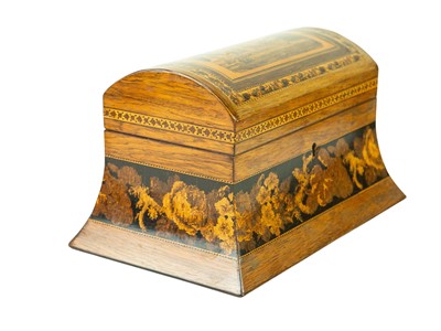 Lot 292 - A rosewood Tunbridge ware tea caddy.
