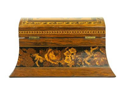 Lot 292 - A rosewood Tunbridge ware tea caddy.