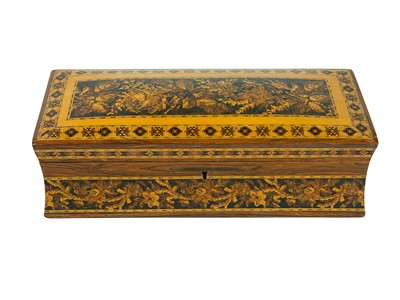 Lot 282 - A rosewood Tunbridge ware glove box.