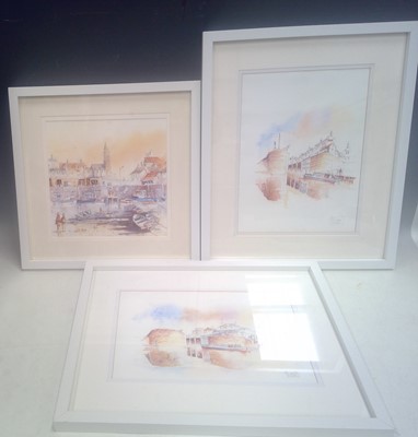 Lot 183 - Three David Rowe Watercolours. Porthleven and...