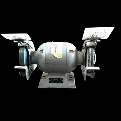 Lot 91 - A Hilka 240V 1/2 horsepower bench grinder and...