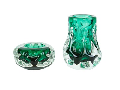 Lot 720 - Two pieces of knobbly Liskeard glass.