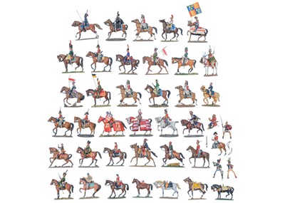 Lot 400 - Del Prado, approximately 37 cast metal painted mounted equestrian figures.