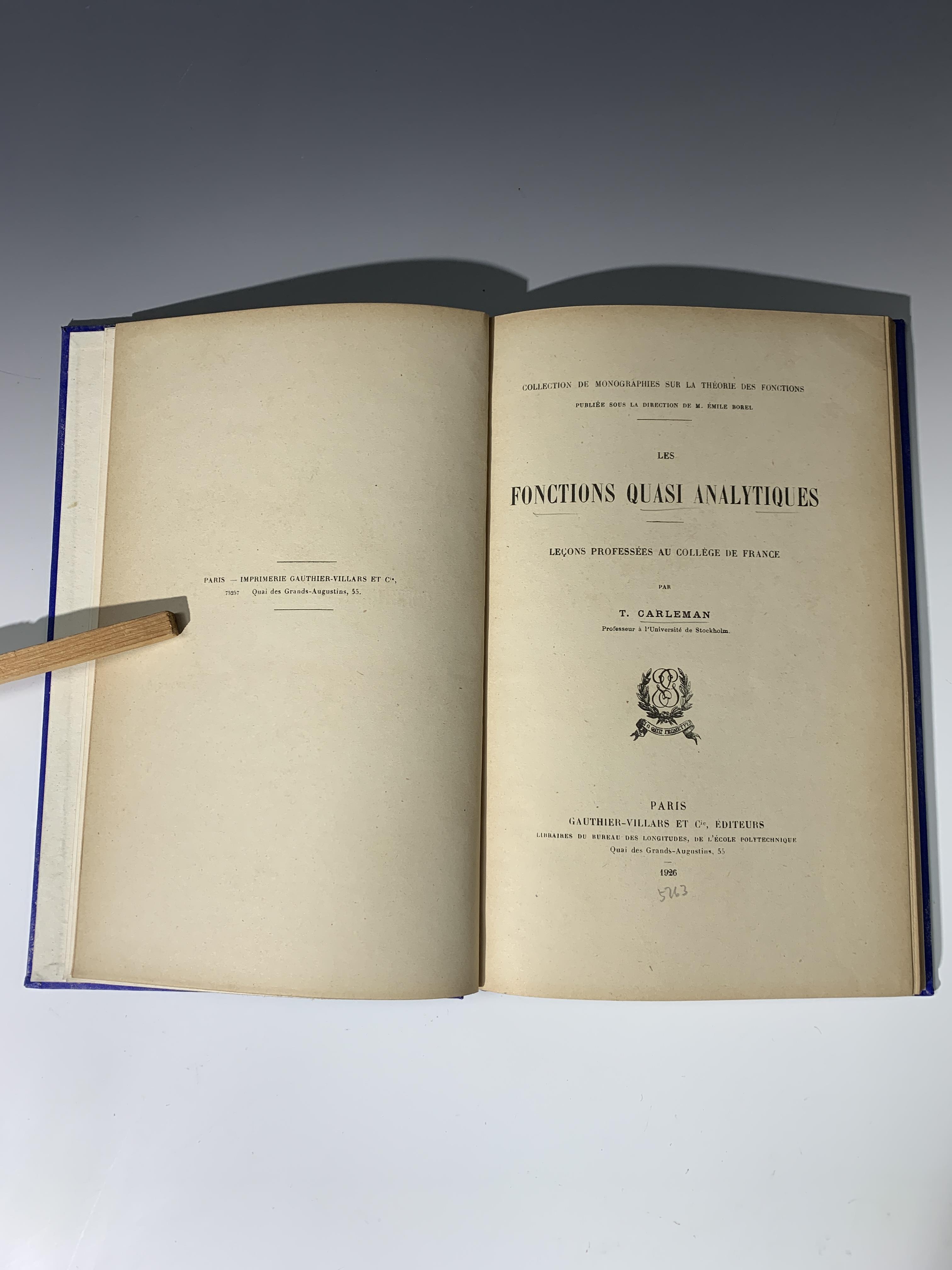 Lot 1208 GODFREY HAROLD HARDY (Cambridge