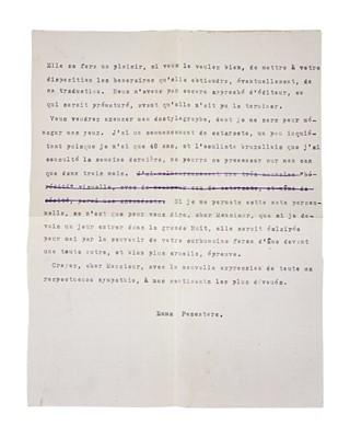 Lot 8 - (ALS archive) Emma Pescatore, Benjamin Vallotton and Albert Froidevaux