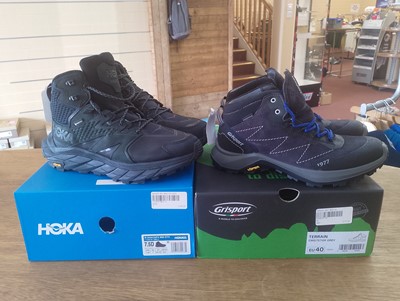 Lot 82 - Two Pairs of Men's Walking Boots - Hoka and Grisport