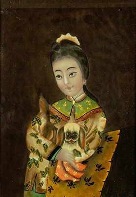 Lot 610 - A Chinese reverse glass painting.