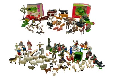 Lot 343 - Lead farm animals etc contained in two boxes.