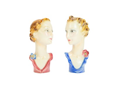 Lot 726 - Two Goebel female busts.
