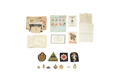 Lot 312 - Collection of Military badges and correspondence from a member of the Hitler Youth.