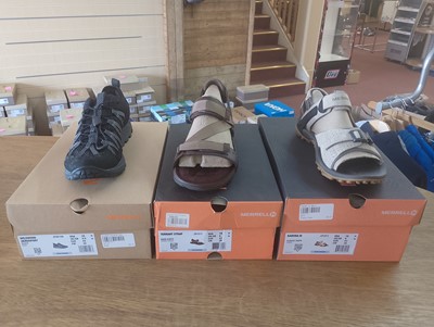 Lot 107 - Three Pairs of Men's Merrell Walking Shoes/Sandals