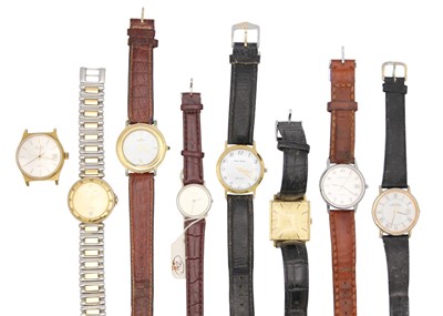 Lot 291 - A selection of eight quartz wristwatches.