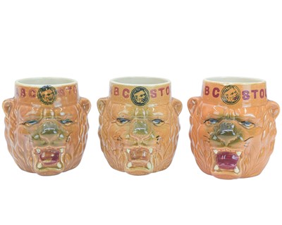 Lot 472 - Three ABC Stout advertising mugs.