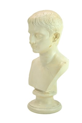 Lot 13 - A late Victorian Plaster Bust of the Young Julius Caesar