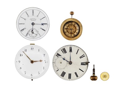 Lot 273 - A selection of four pocket watch movements including two fusee verge.