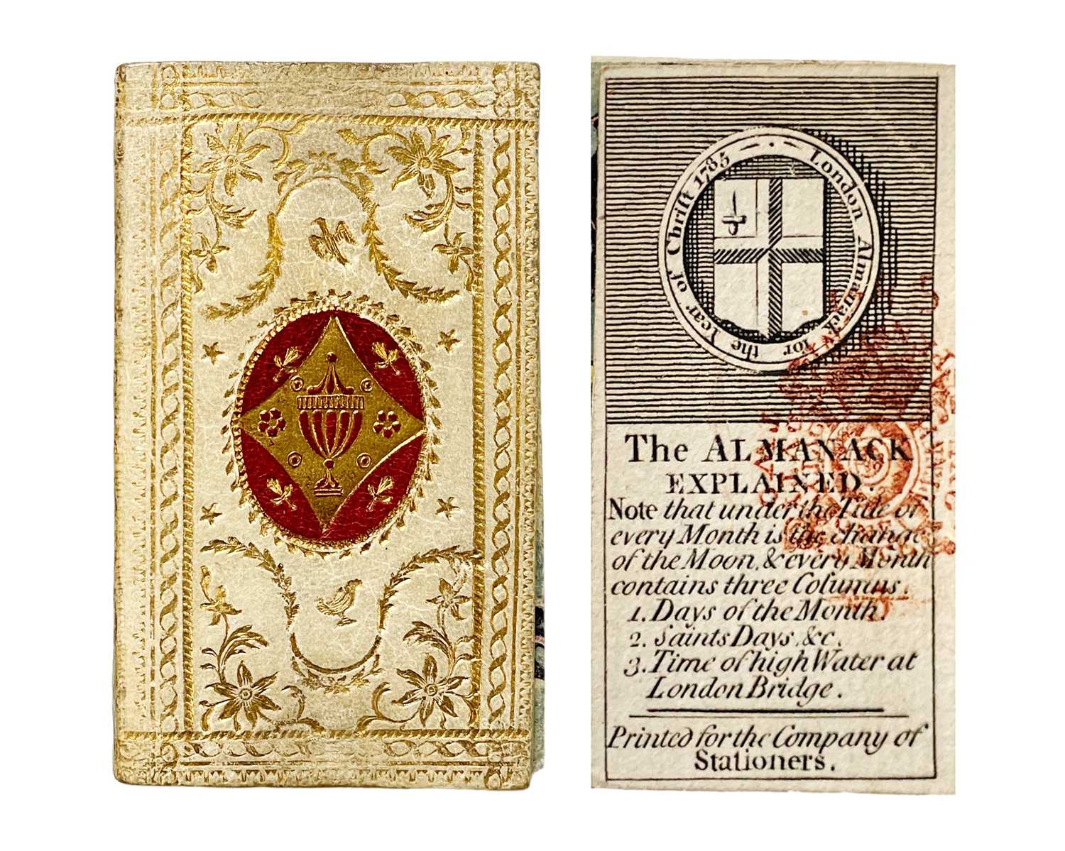 Lot 125 - A finely bound 1785 miniature Almanack