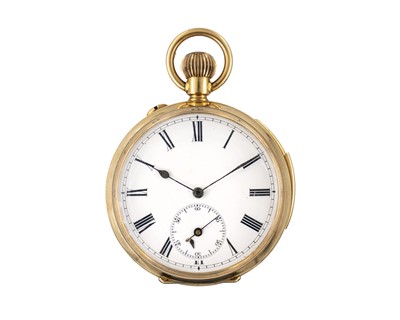 Lot 240 - An 18ct yellow gold cased, quarter repeater, keyless wind open-faced pocket watch.
