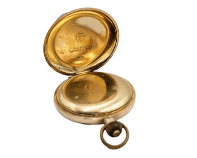 Lot 251 - A chronograph keyless wind gold-filled open face pocket watch.