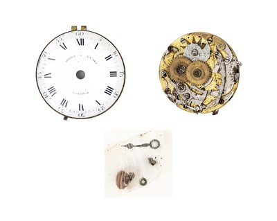 Lot 294 - HIGGS & EVANS - A late 18th century fusee verge movement and dial for the Spanish market.